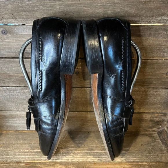 Mens Allen Edmonds Cody Black Tasseled Leather‎ Slip On Shoes Loafers Size 9.5 E main image 6